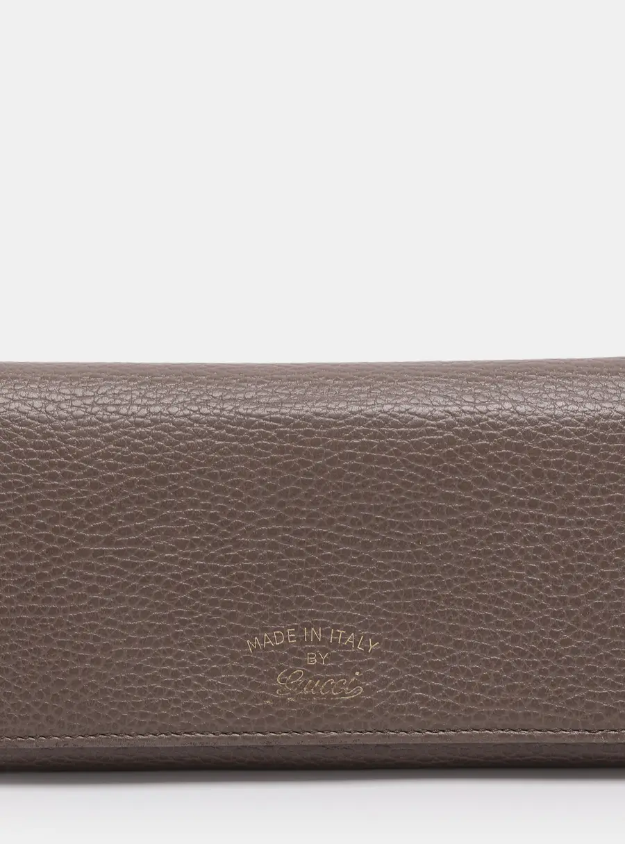 Gucci Swing Grey Leather and Leather Wallets