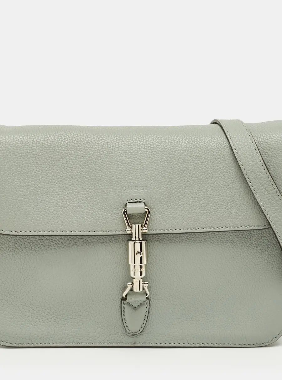 Gucci Light Blue Leather Soft Jackie Flap Shoulder Bag