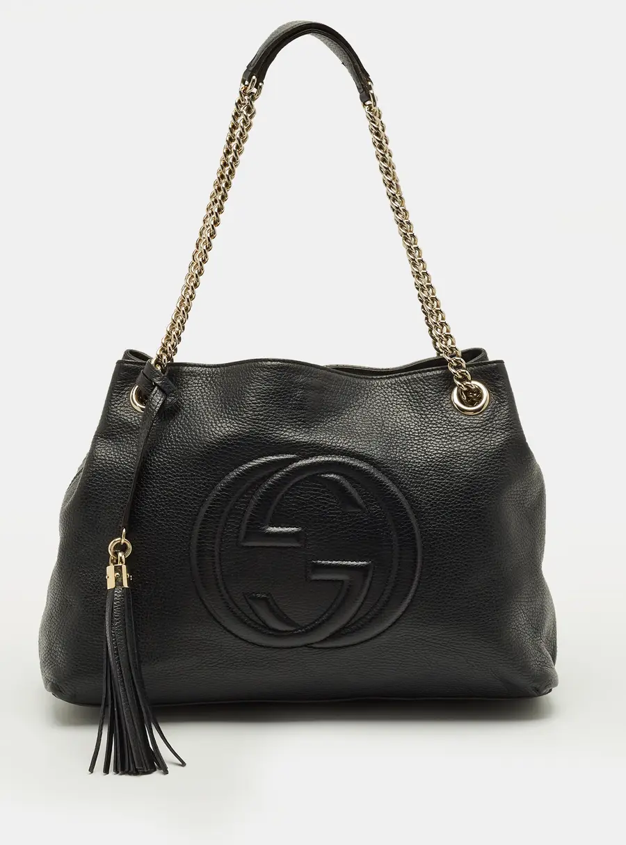 Gucci Soho Chain Medium Black Leather Shoulder Bag