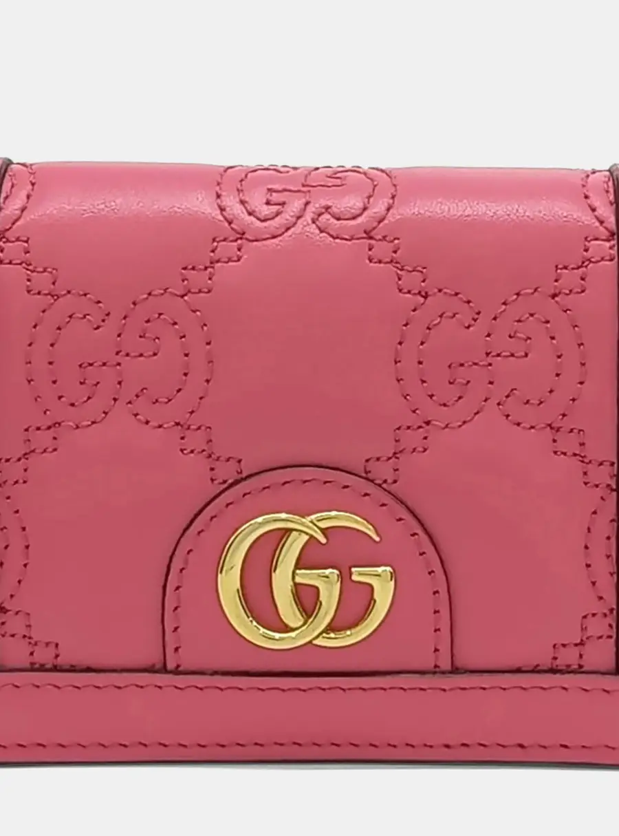 Gucci GG Matelasse Pink Leather Bifold Wallet
