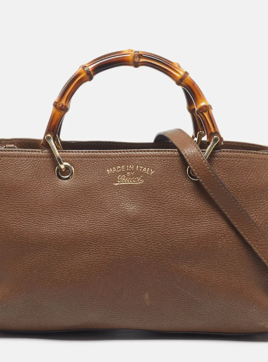 Gucci Bamboo Shopper Brown Leather Medium Tote