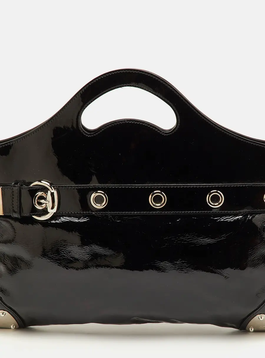 Gucci Romy Black Patent Leather Satchel