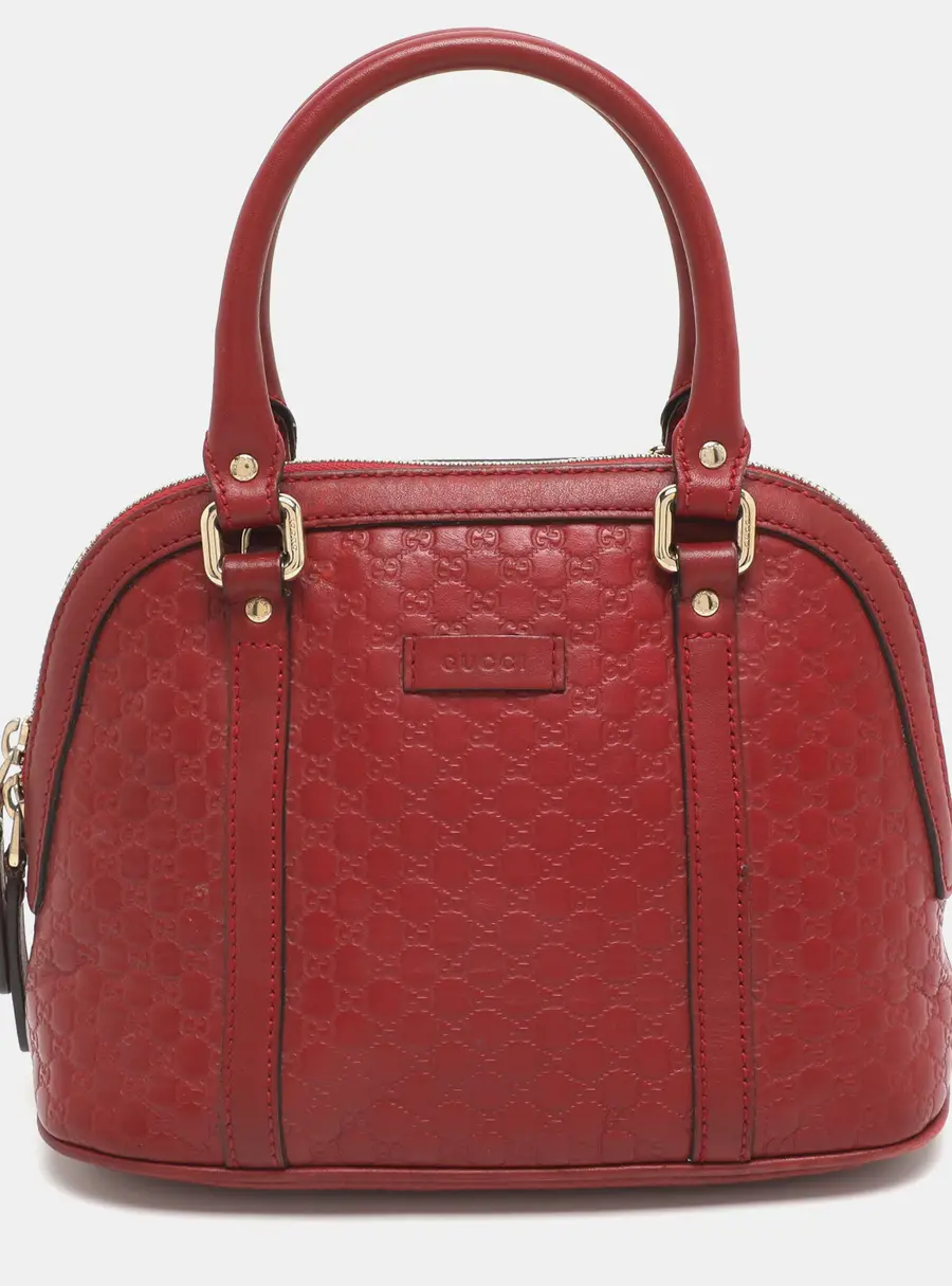 Gucci Nice Mini Red Microguccissima Leather Dome Bag