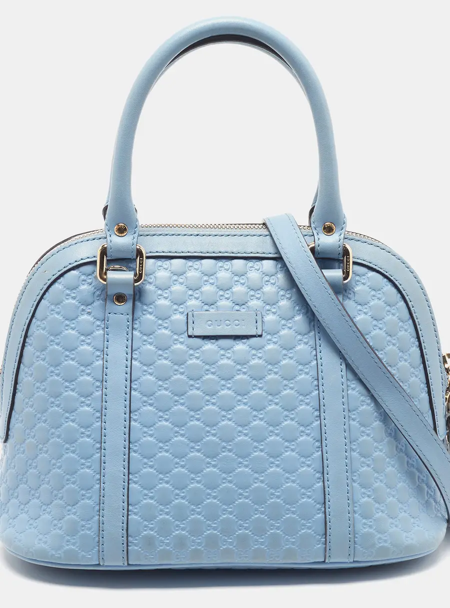 Gucci Nice Dome Mini Light Blue Microguccissima Leather Bag
