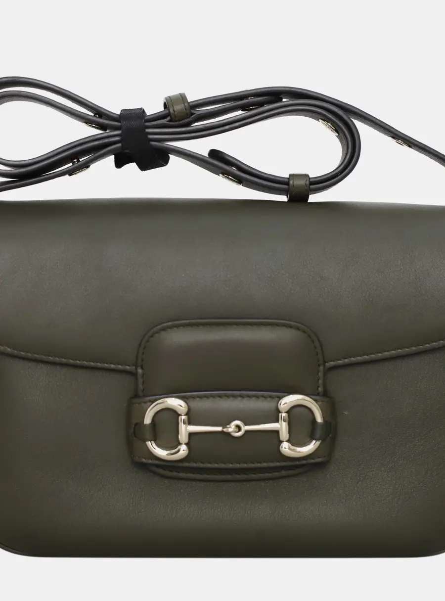 Gucci Soft Horsebit 1955 Small Green Leather Crossbody Bag