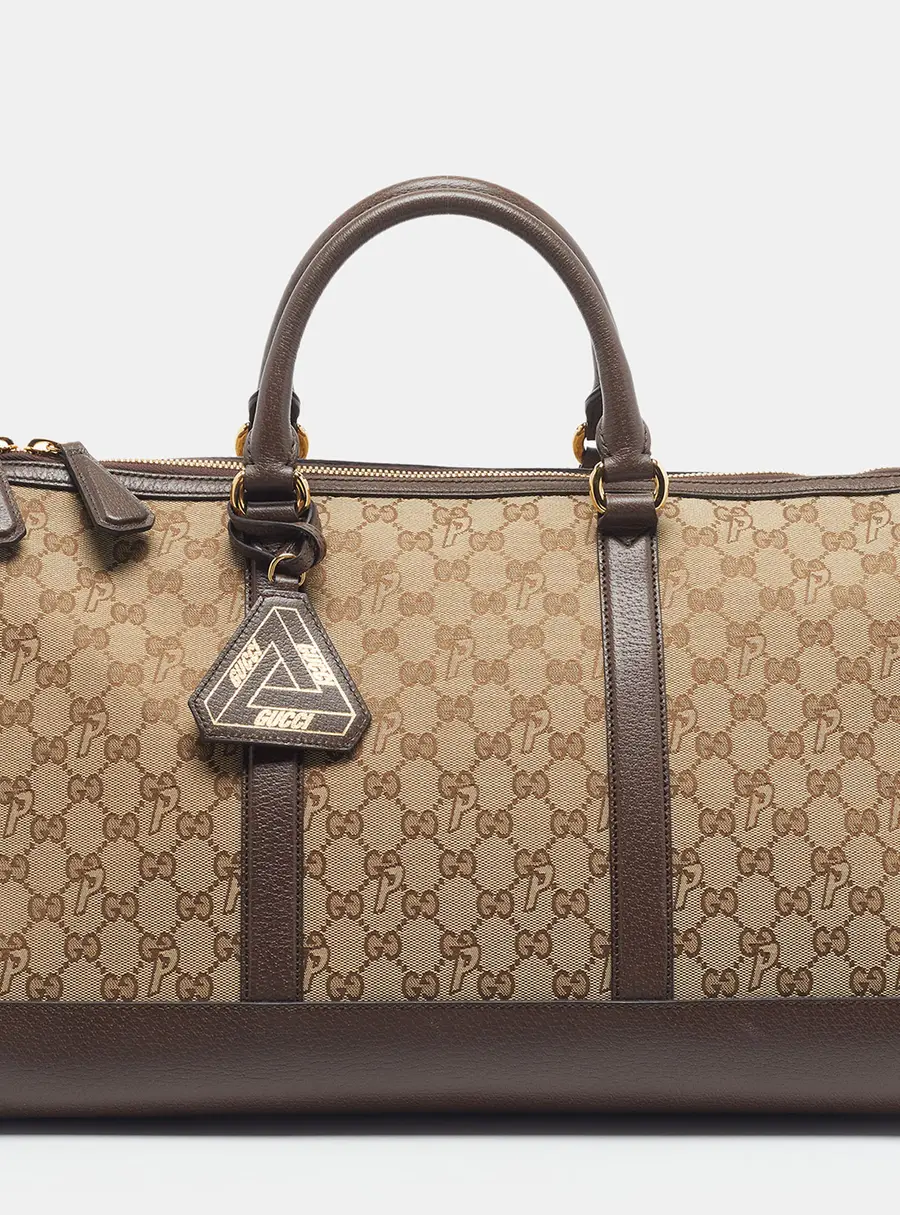Gucci Palace Brown/Beige GG Canvas and Leather Duffel Bag