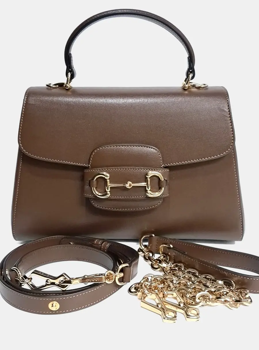 Gucci Brown Leather Horsebit 1955 Tote And Shoulder Bag