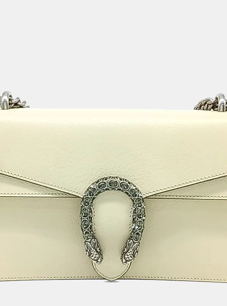 Gucci Cream Leather Dionysus Chain Shoulder Bag