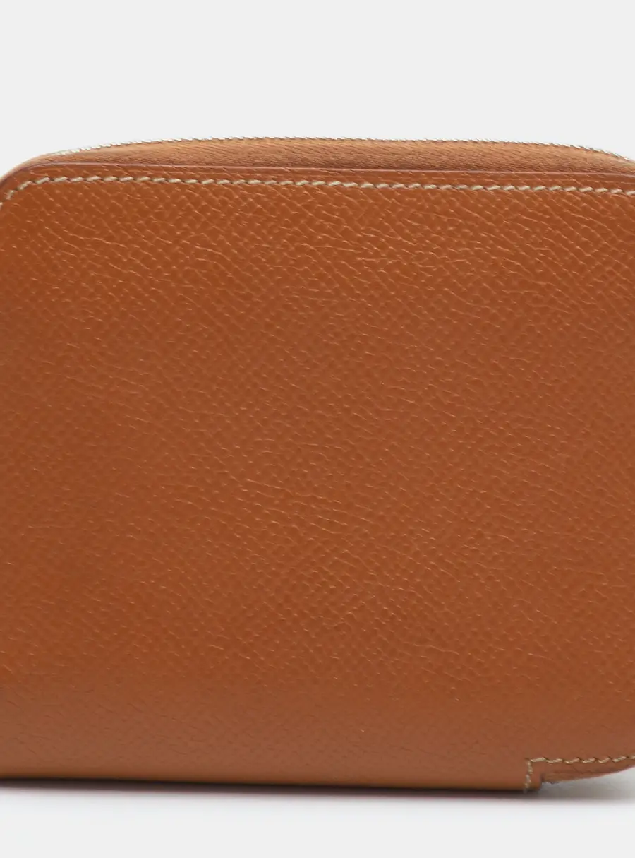 Hermes Azap Silk'In Gold Epsom Leather Compact Wallet