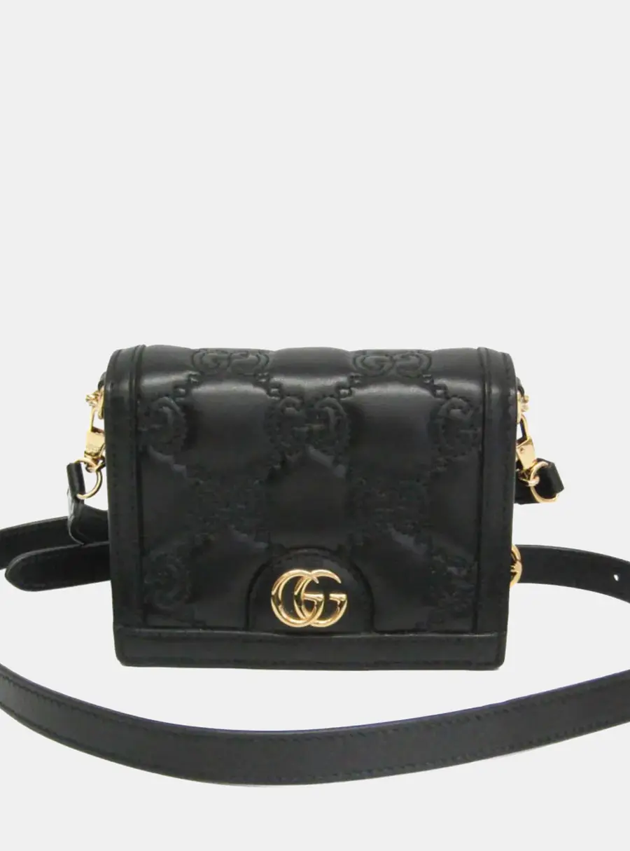 Gucci GG Metalasse XS Black Leather Shoulder Bag