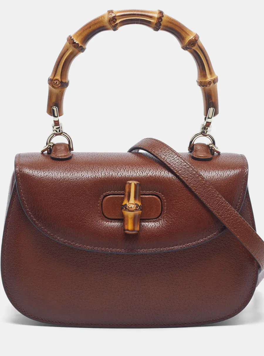 Gucci Bamboo 1947 Small Brown Leather Top Handle Bag