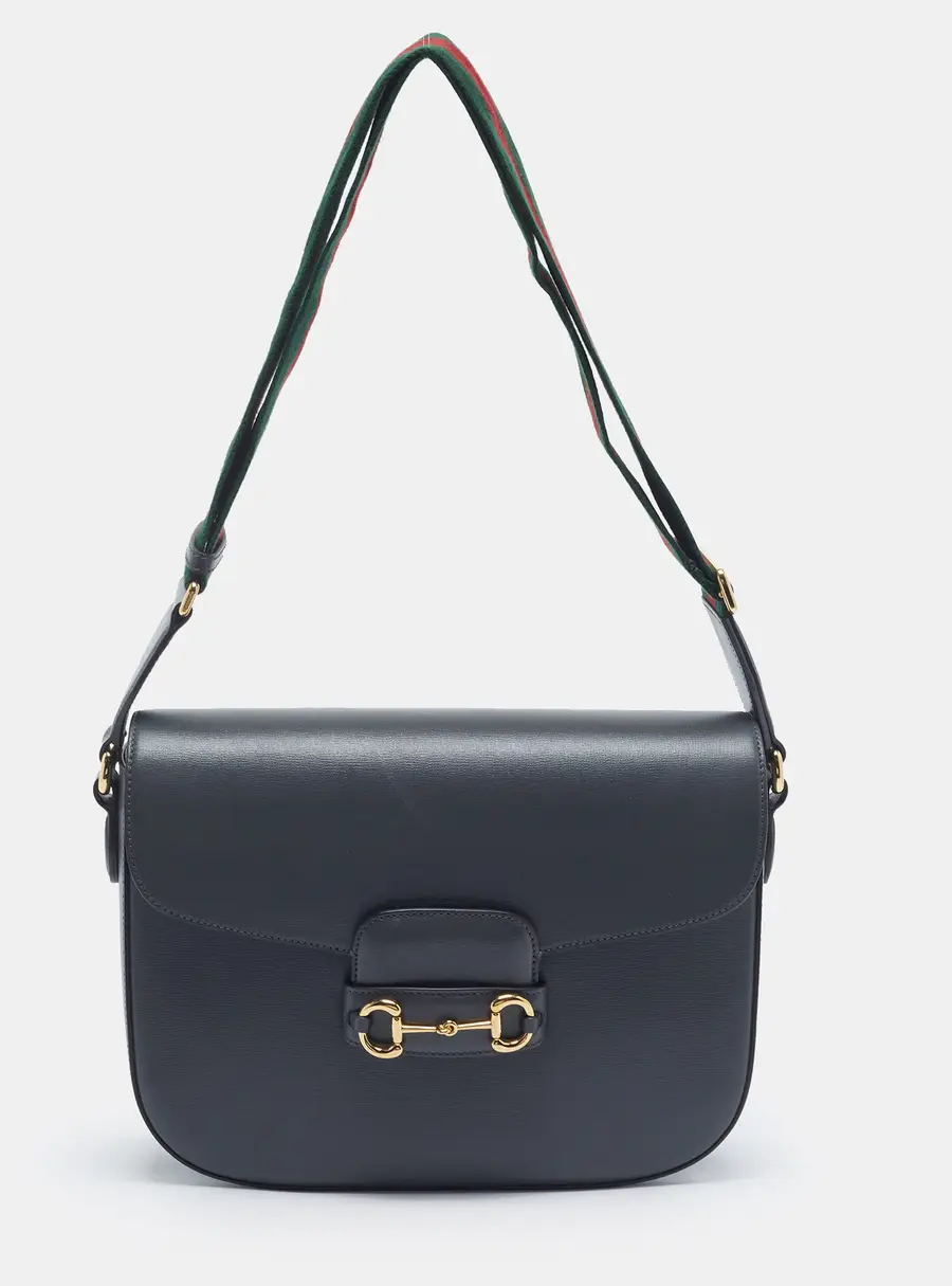 Gucci Horsebit 1955 Grey Leather Shoulder Bag