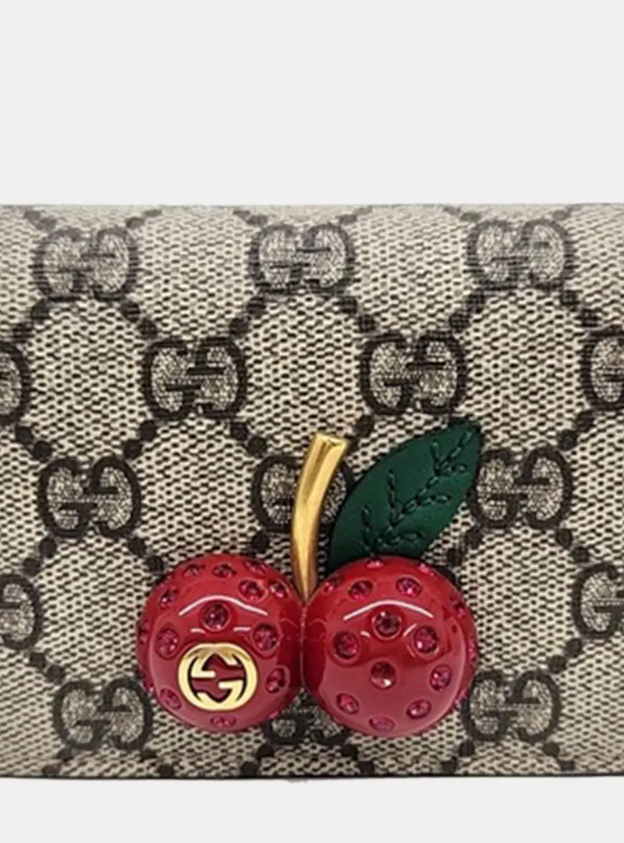 Gucci Cherry PVC Beige Wallet (476050)