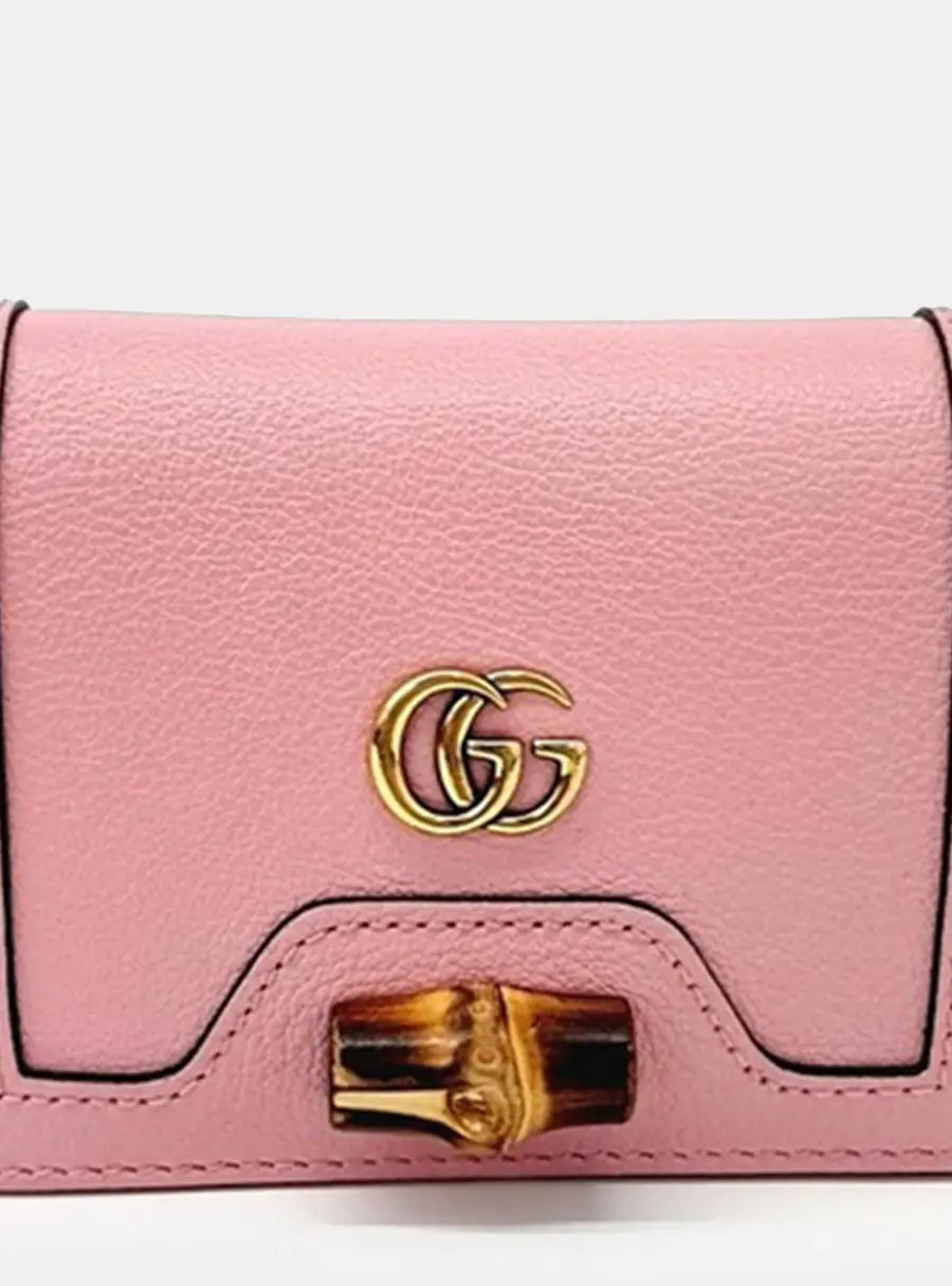 Gucci Diana Pink Leather Wallet Bag
