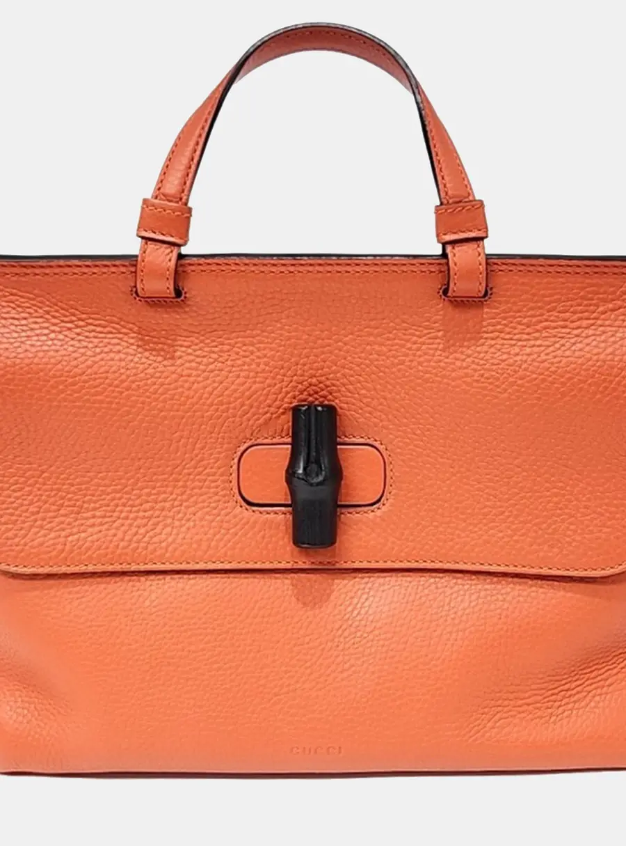 Gucci Orange Leather Daily Tote Bag (392013)