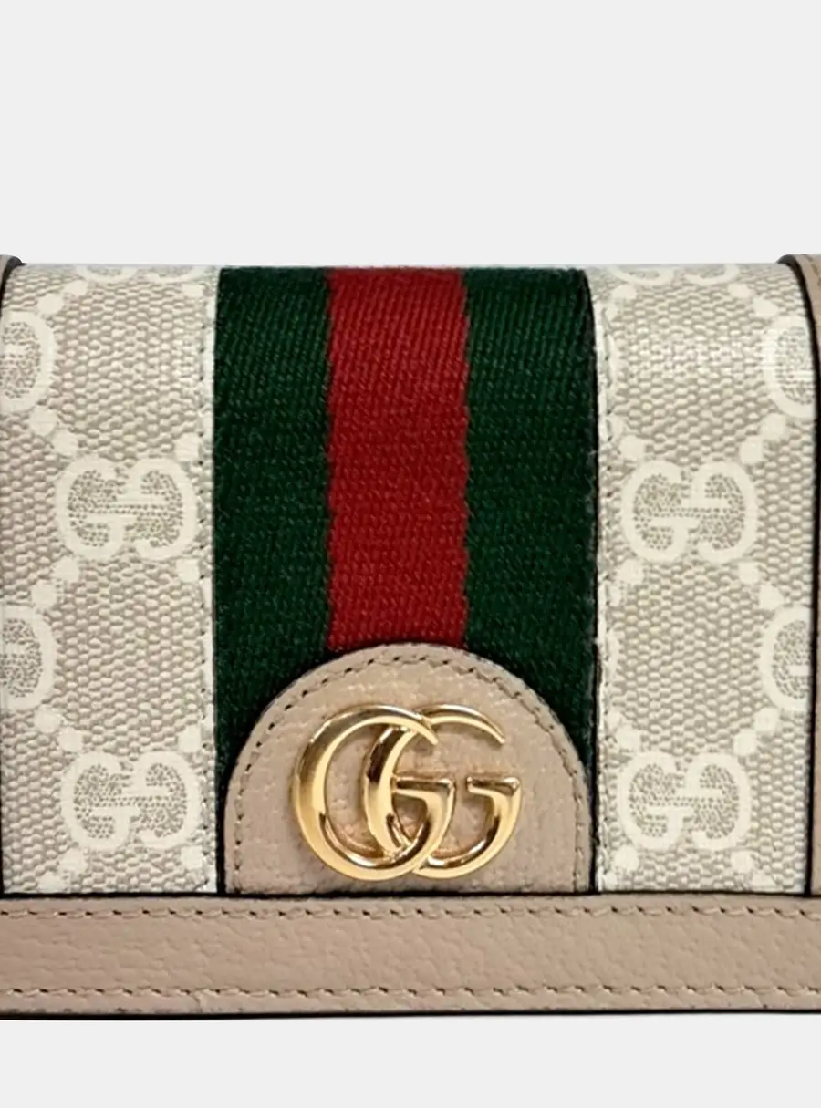 Gucci Ophidia Beige Coated Canvas Wallet Bag