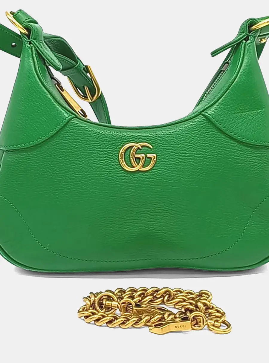 Gucci Aphrodite Green Leather Shoulder Bag Small (731817)