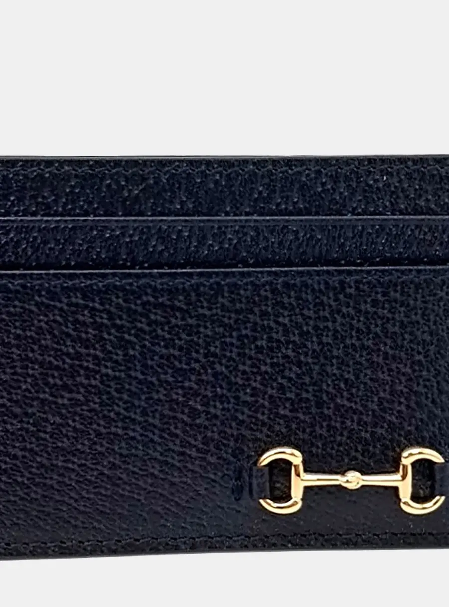 Gucci Horsebit Dark Navy Leather Card Holder Bag