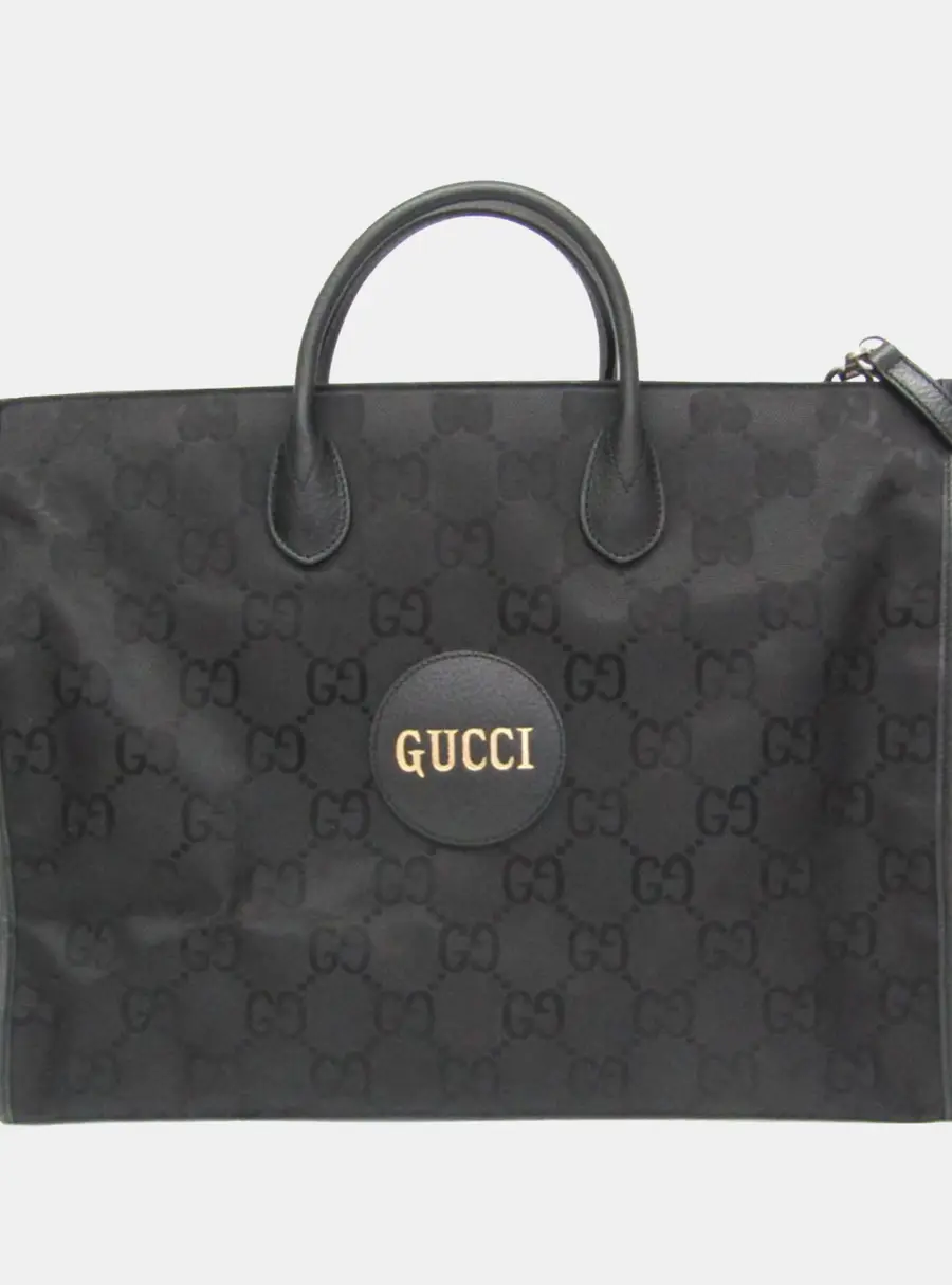 Gucci Off The Grid GG Nylon Canvas Leather Handbag Shoulder Bag Black