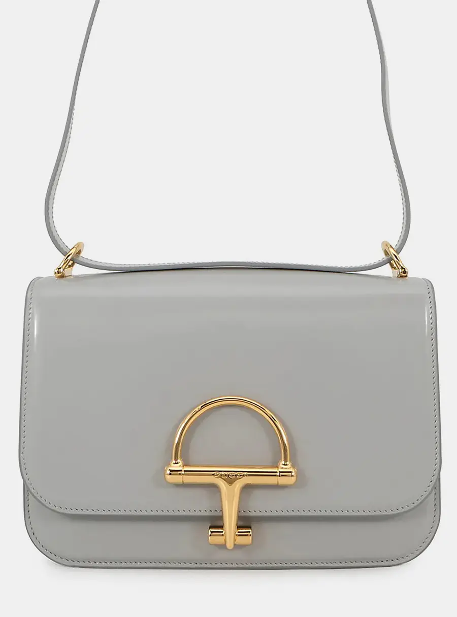 Gucci Siena Small Gray Calfskin Leather Shoulder Bag