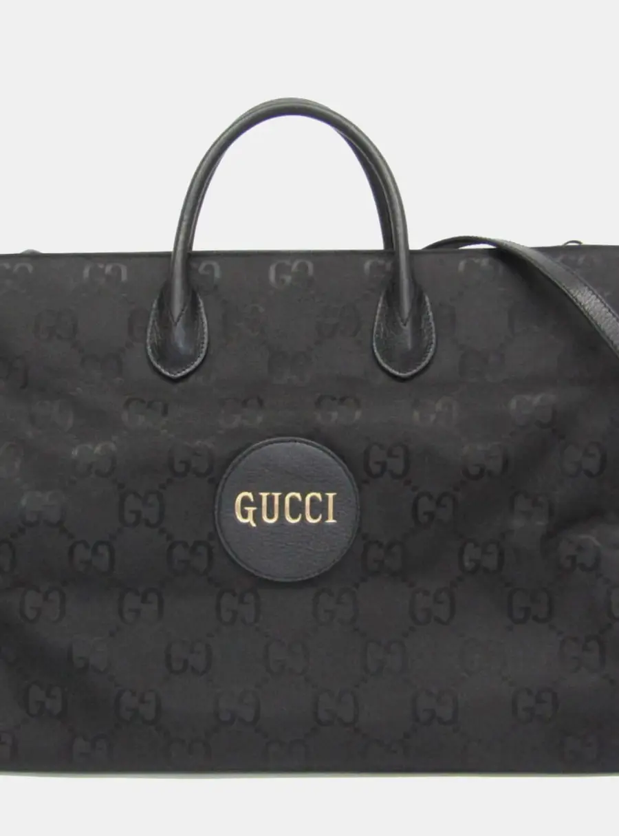 Gucci Off The Grid GG Black Nylon Canvas Leather Handbag Shoulder Bag