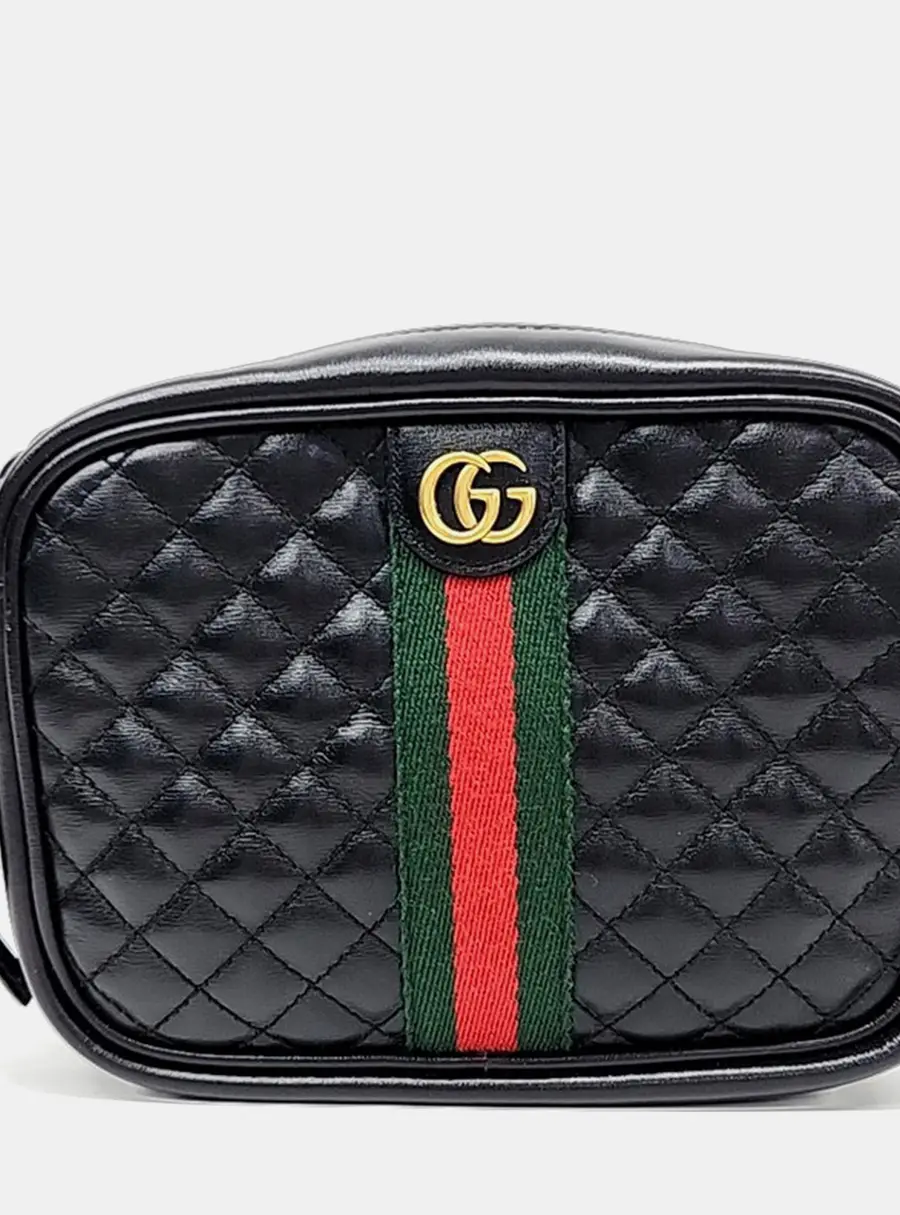 Gucci Black Leather Marmont Mini Crossbody Bag