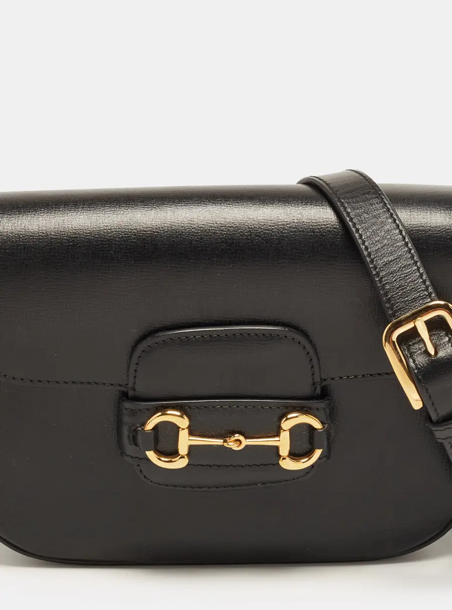 Gucci Horsebit 1955 Small Black Leather Shoulder Bag