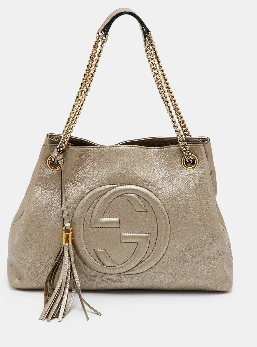 Gucci Soho Chain Medium Gold Leather Shoulder Bag