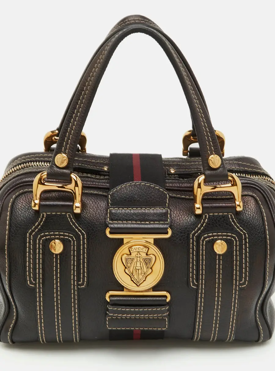 Gucci Aviatrix Medium&nbsp;Black Leather Boston Bag
