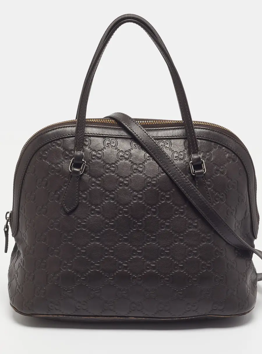 Gucci Dome Medium Dark Brown Guccissima Leather Bag