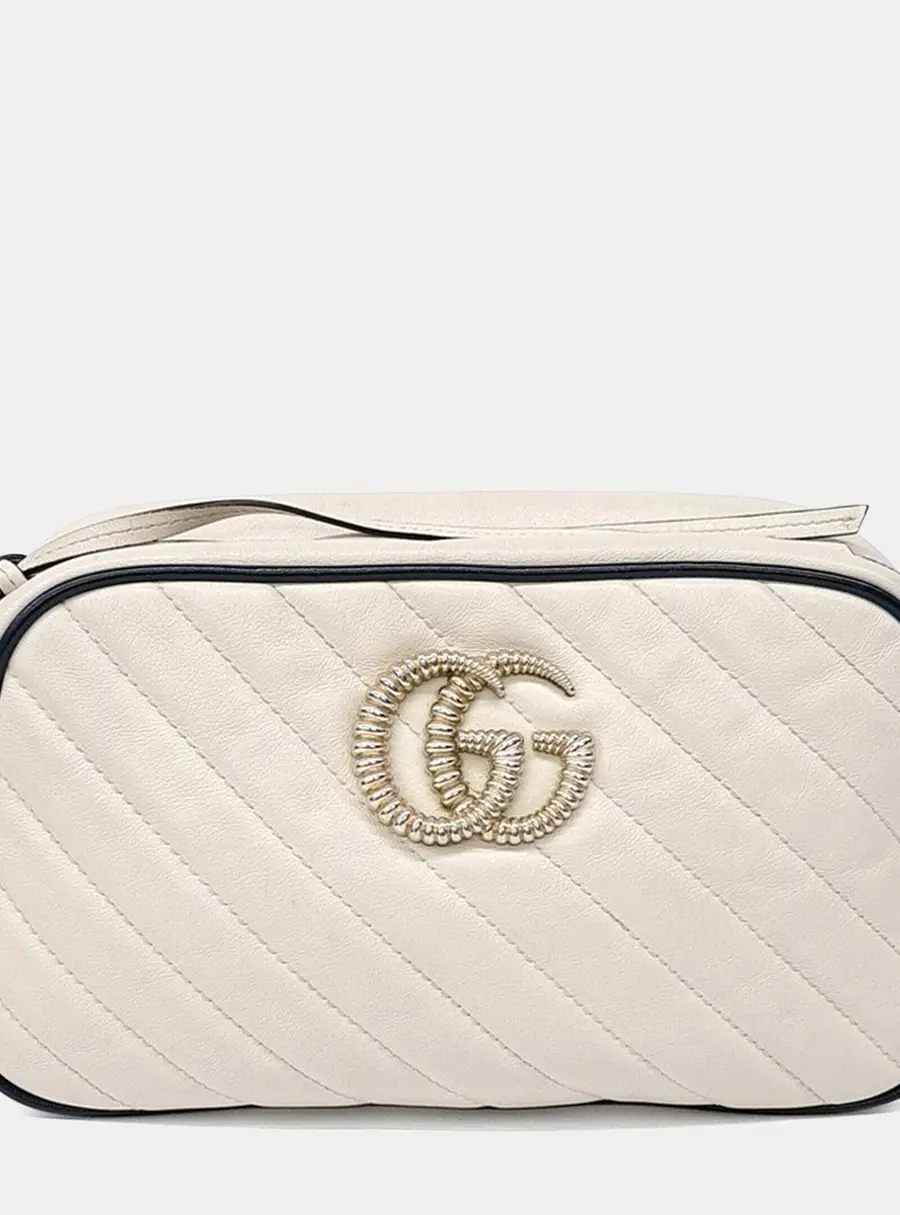 Gucci Cream Leather Marmont Crossbody Bag (447632)