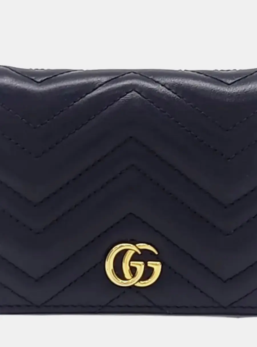 Gucci GG Marmont Black Leather Wallet Bag