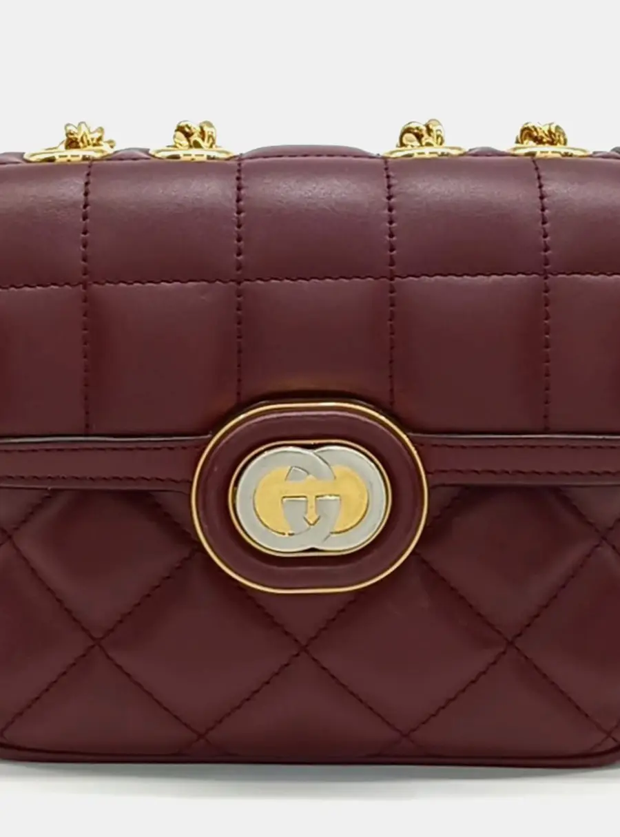 Gucci Red Leather Deco Mini Shoulder Bag