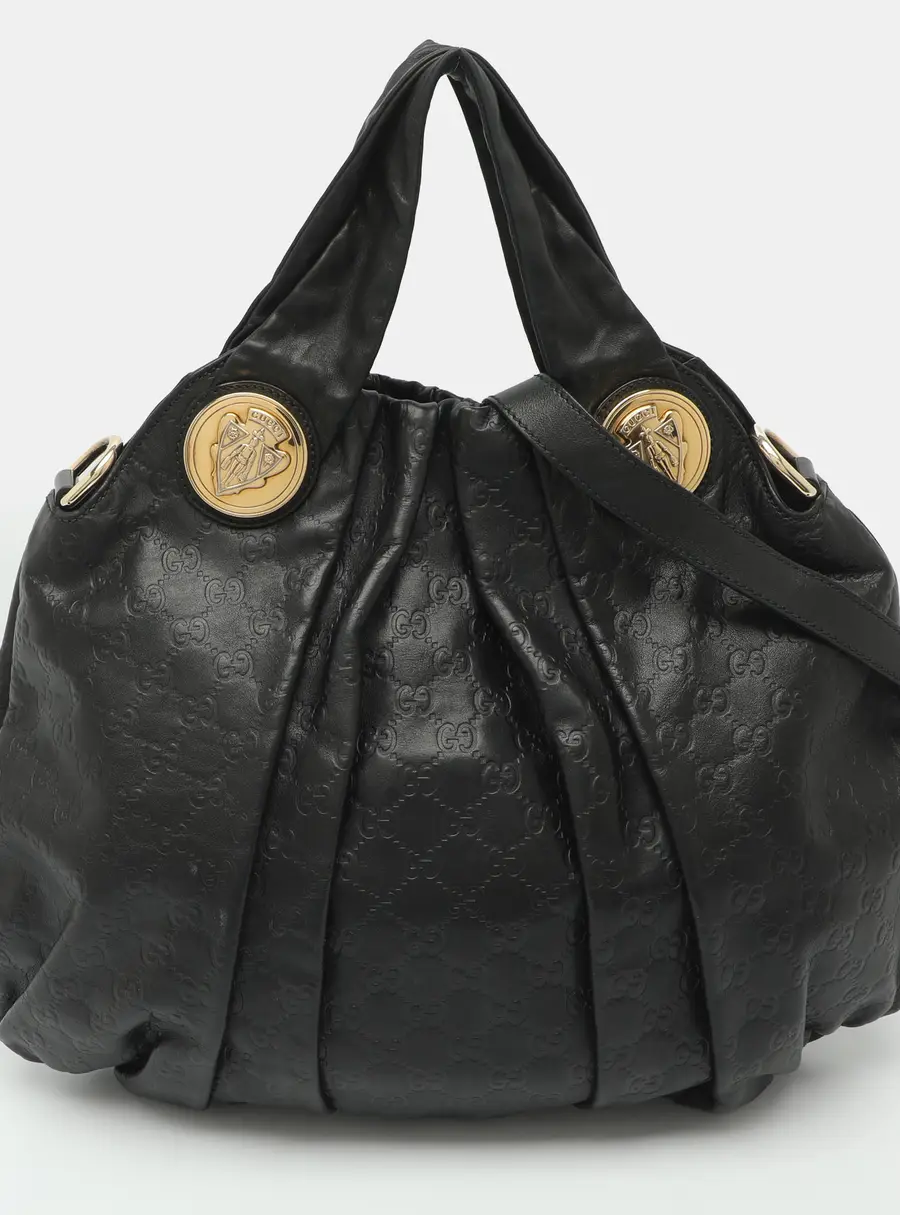 Gucci Hysteria Large Guccissima Black Leather Hobo