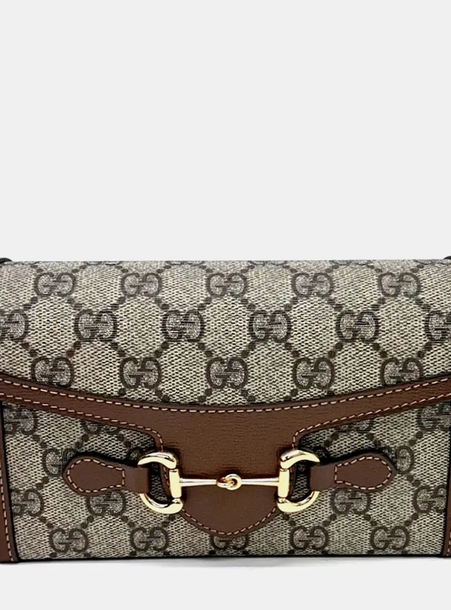 Gucci Multicolor Fabric Leather Horsebit 1955 Mini Bag