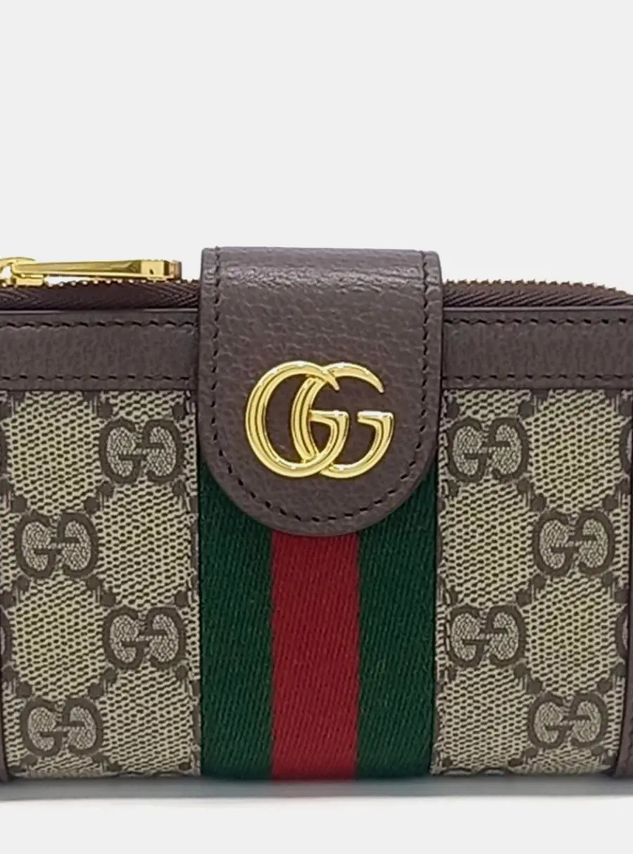 Gucci Ophidia Small Beige Monogram Canvas Wallet