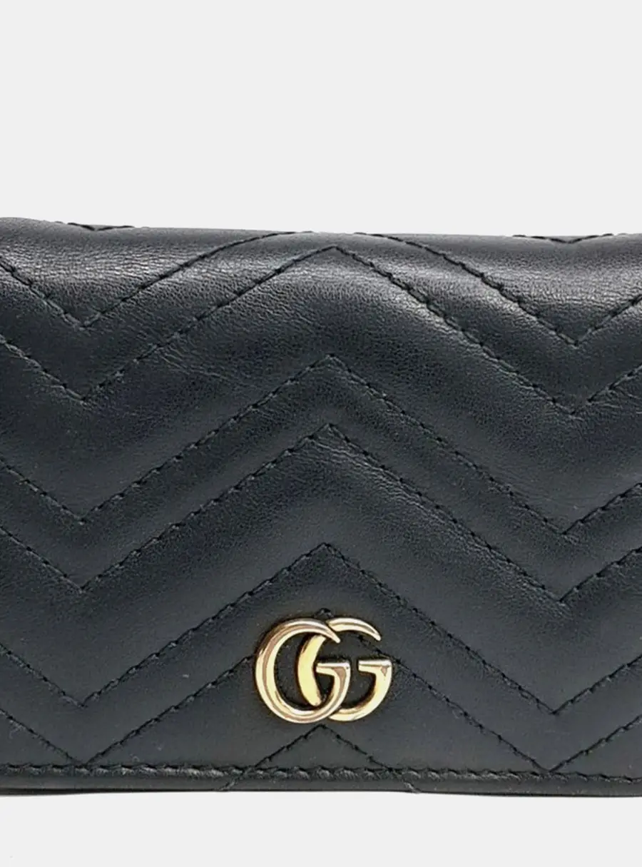 Gucci GG Marmont Black Matelasse Leather Wallet
