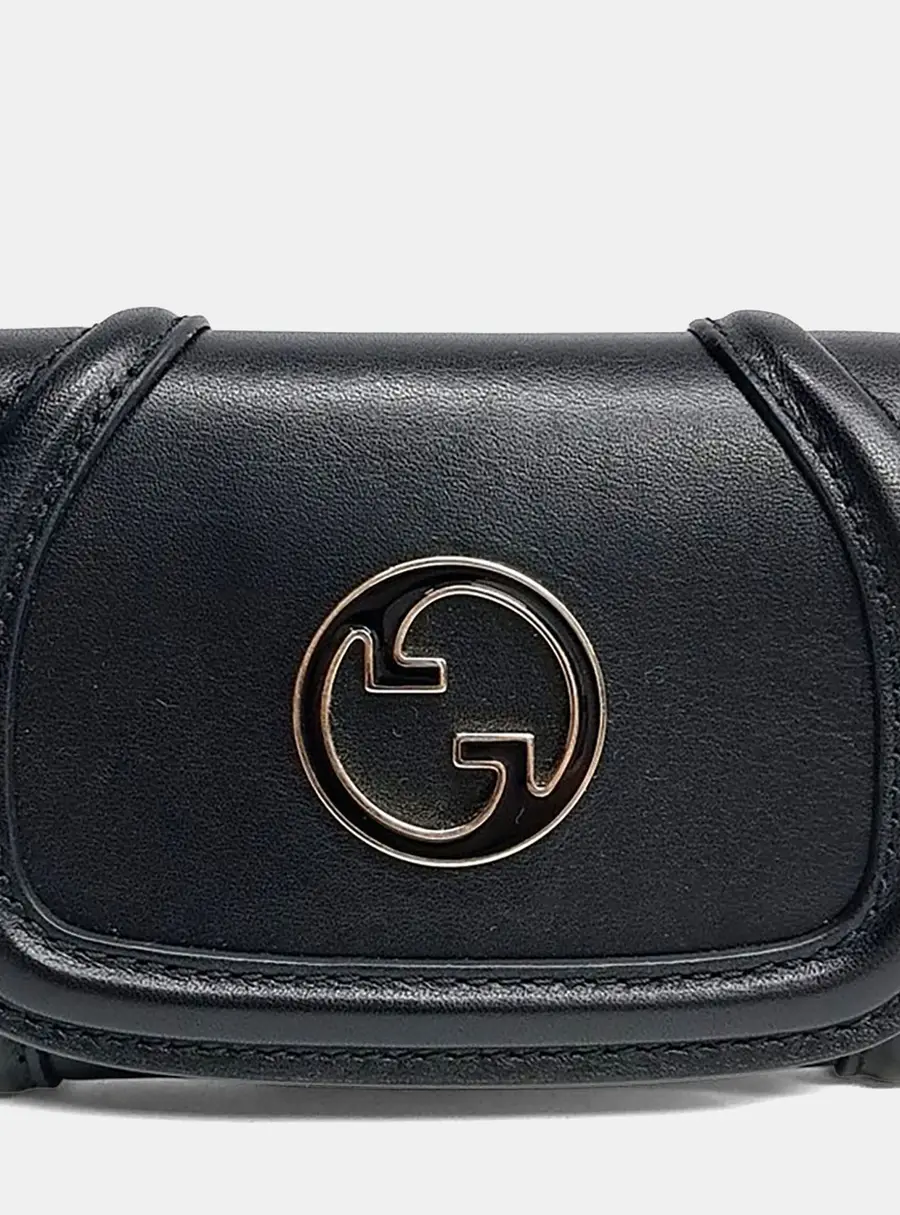 Gucci Black Leather  Blondie Card Holder