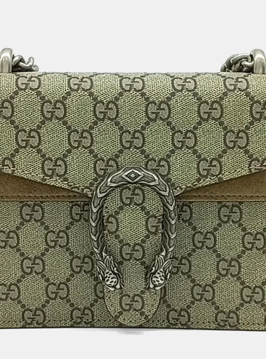 Gucci Beige PVC Dionysus Shoulder and Crossbody Bag