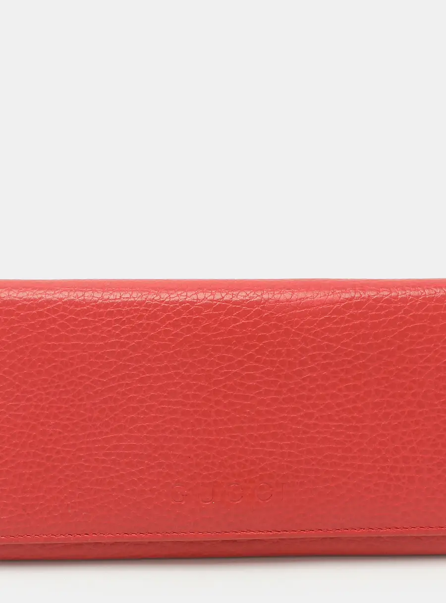 Gucci Red Leather Continental Wallet