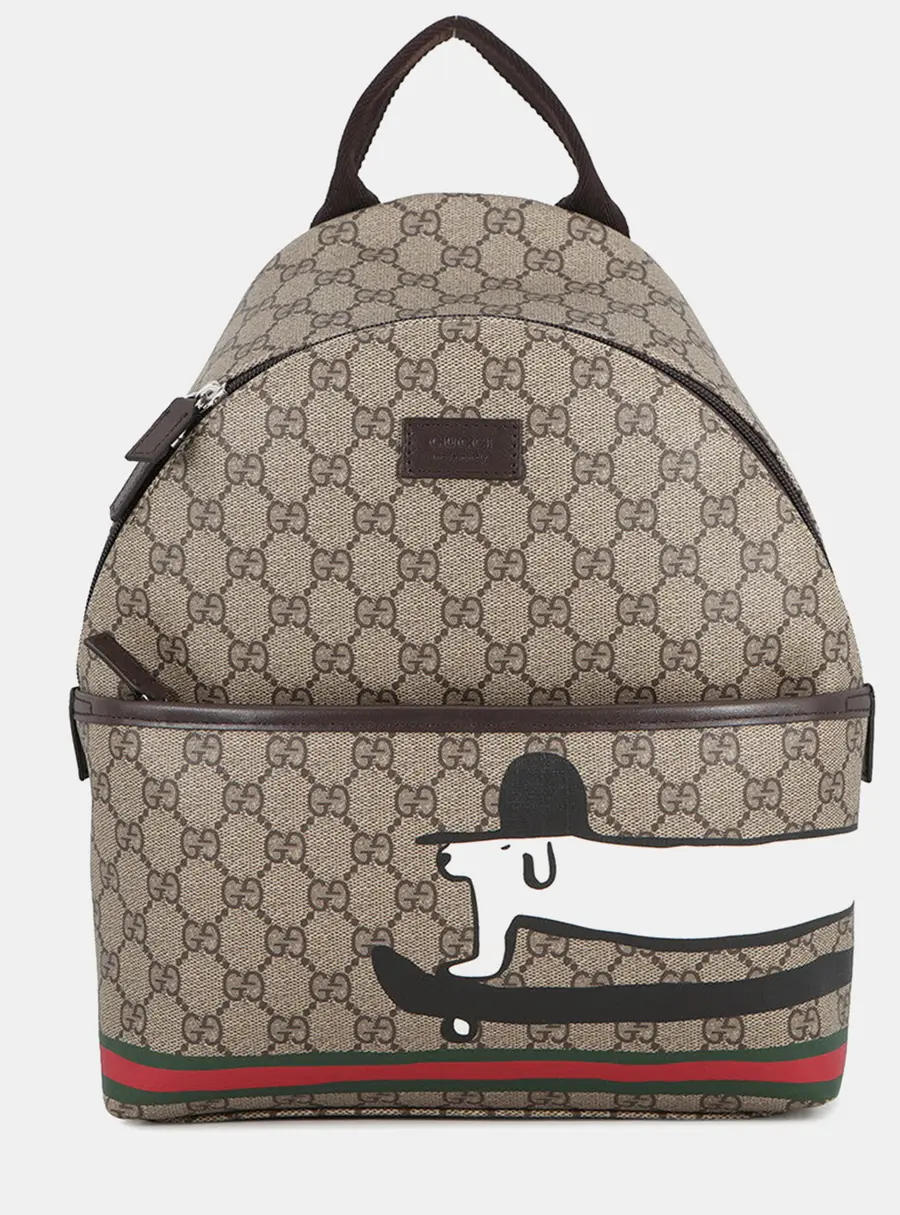 Gucci GG Supreme Small Beige GG Supreme Canvas Backpack Bag