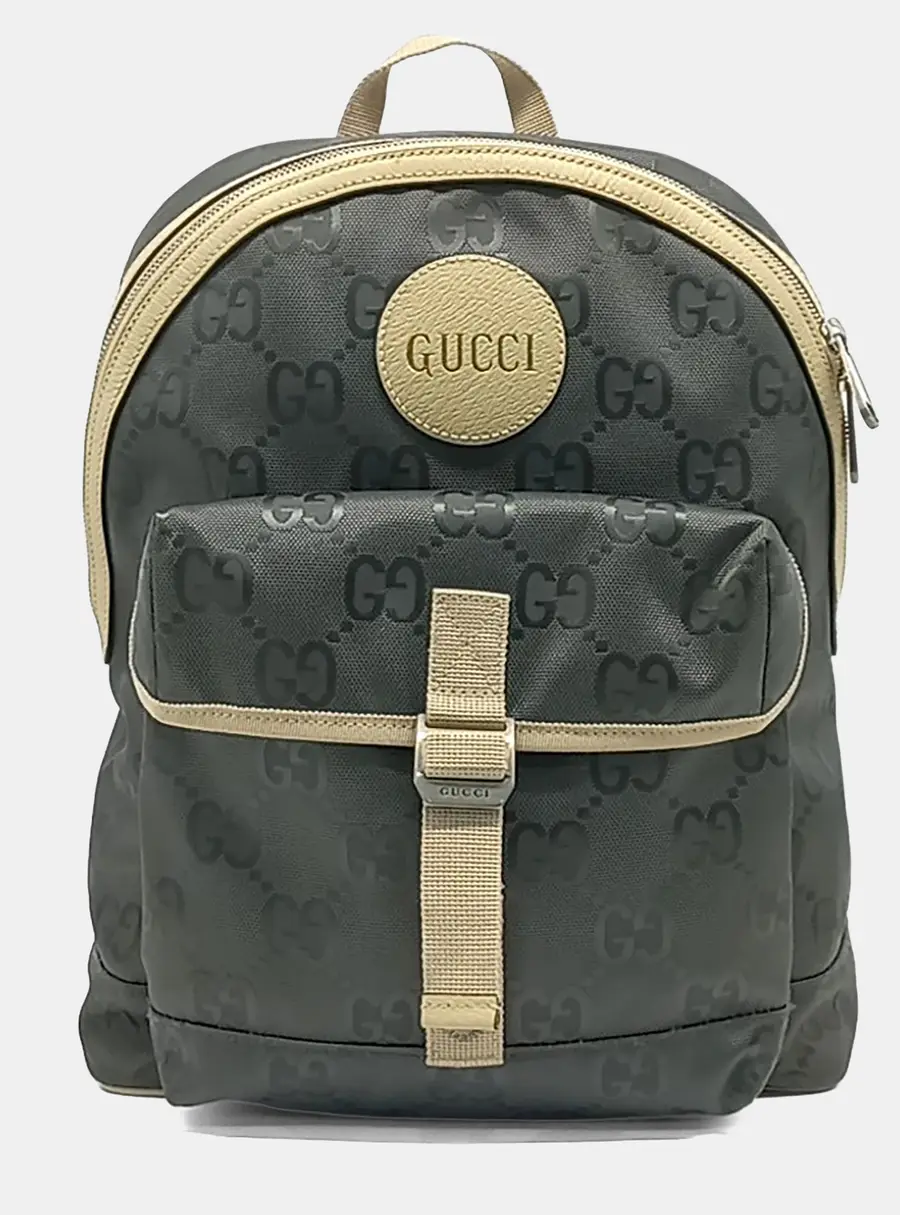 Gucci Cream Grey Leather and Nylon Off the Grid Backpack (644992)