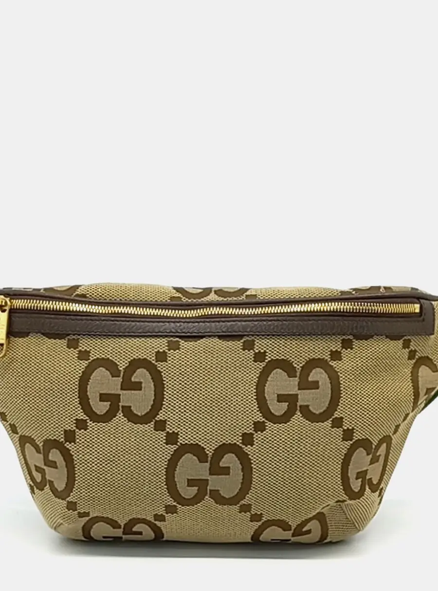Gucci Beige Fabric Jumbo GG Belt Bag (696031)