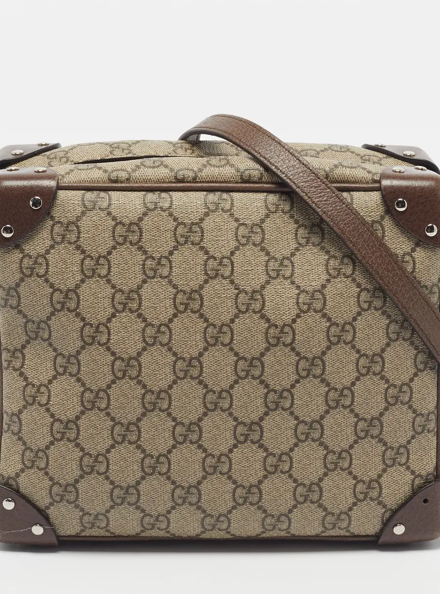 Gucci Soft Trunk Beige/Brown GG Supreme Canvas and Leather Messenger Bag