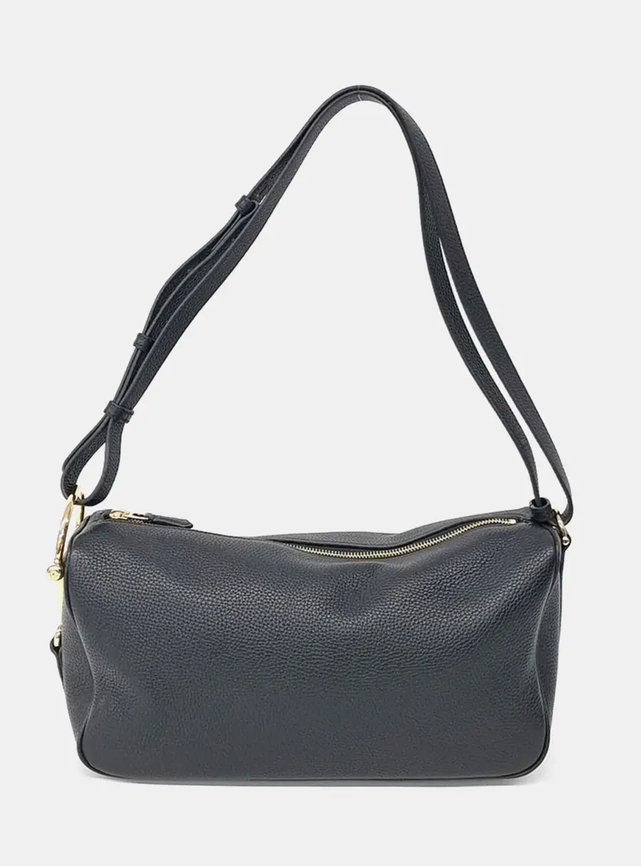 Gucci Black Leather Half Horsebit Medium Shoulder Bag (860787)