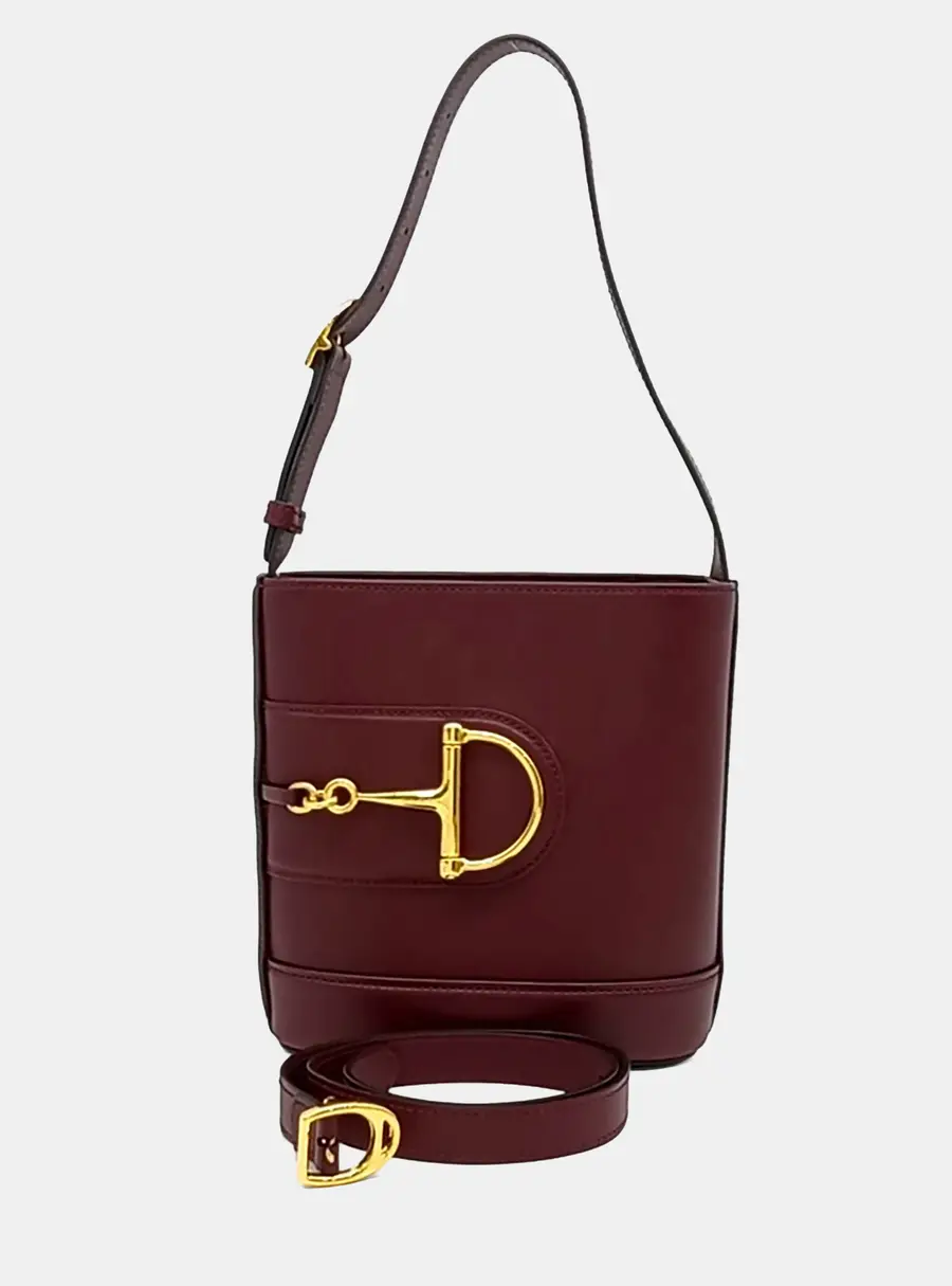 Gucci Burgundy Leather 73 Small Bucket Bag (833665)