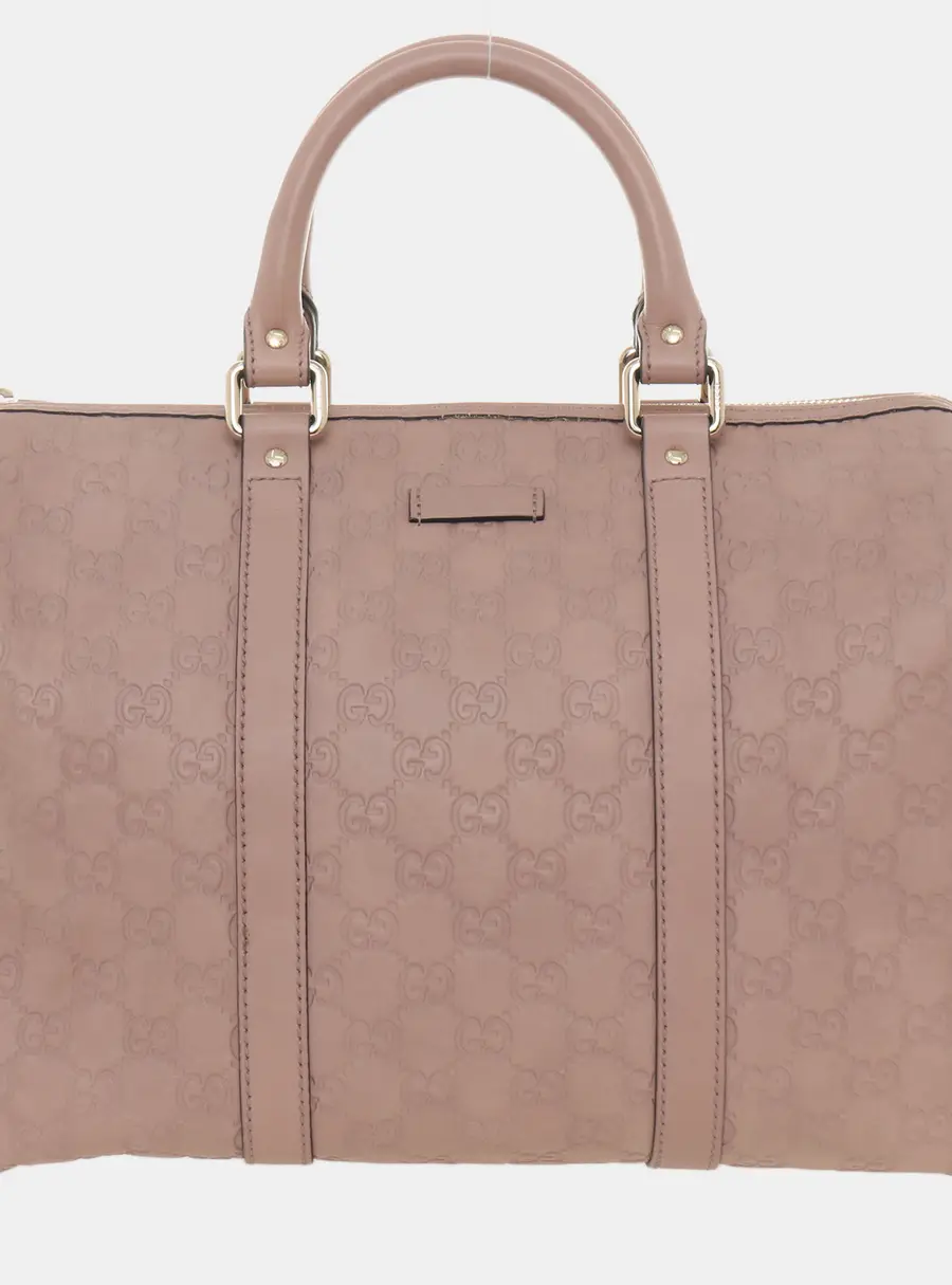 Gucci Guccissima Joy Medium Boston Beige Guccissima Leather Boston Bag