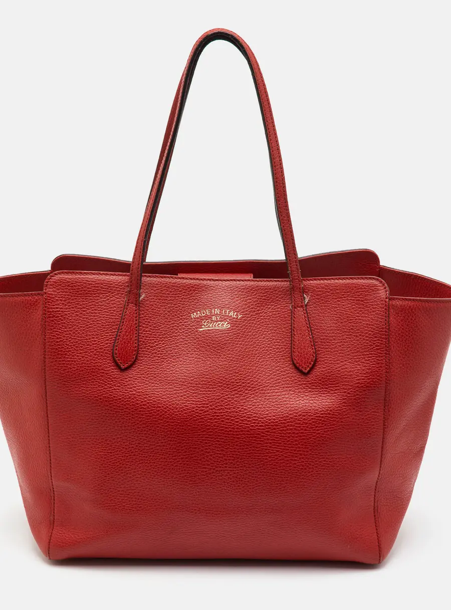 Gucci Swing Orange Leather Shopper Tote