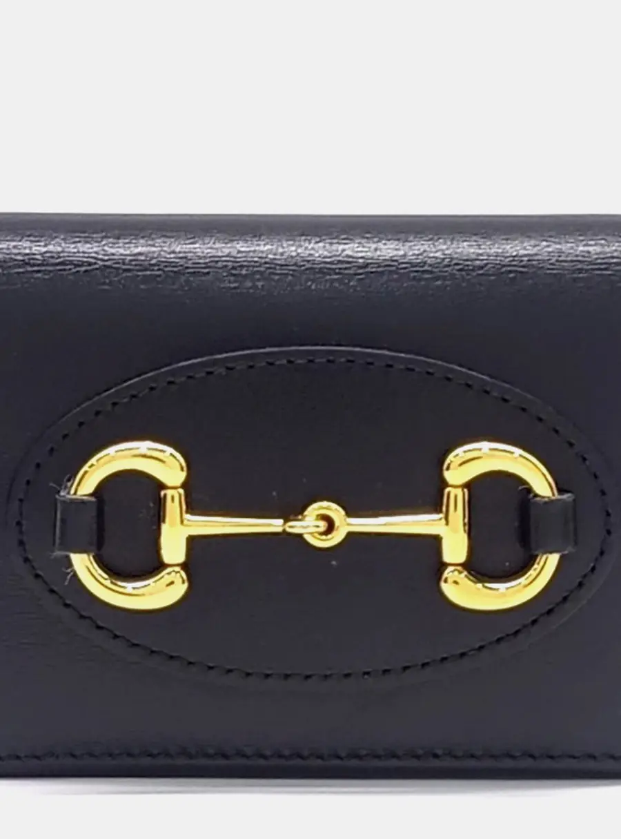 Gucci Black Leather 1955 Horsebit Wallet