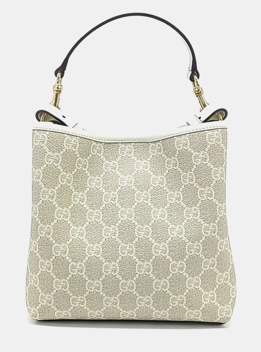 Gucci Cream Canvas GG Emblem Small Bucket Bag (815118)
